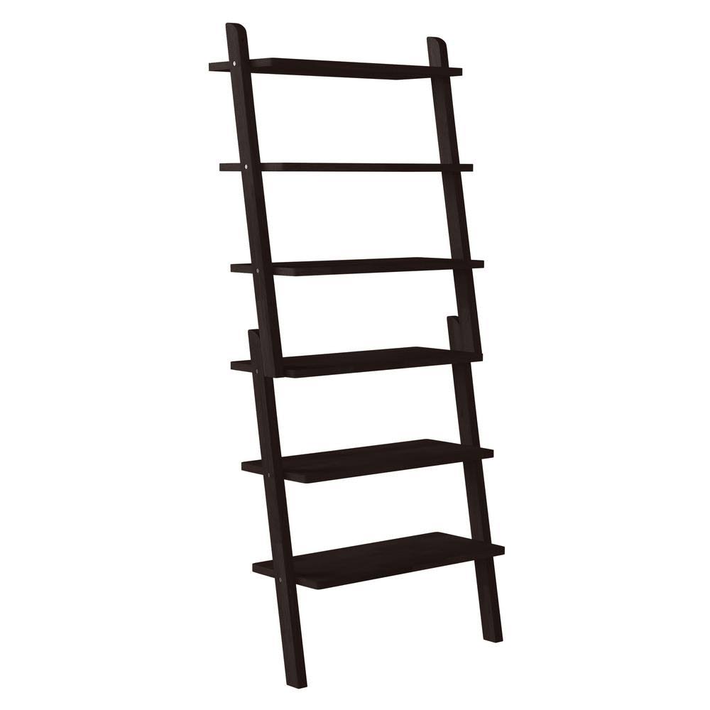 Dark Espresso Solid Wood 6-Shelf Bookcase G13152