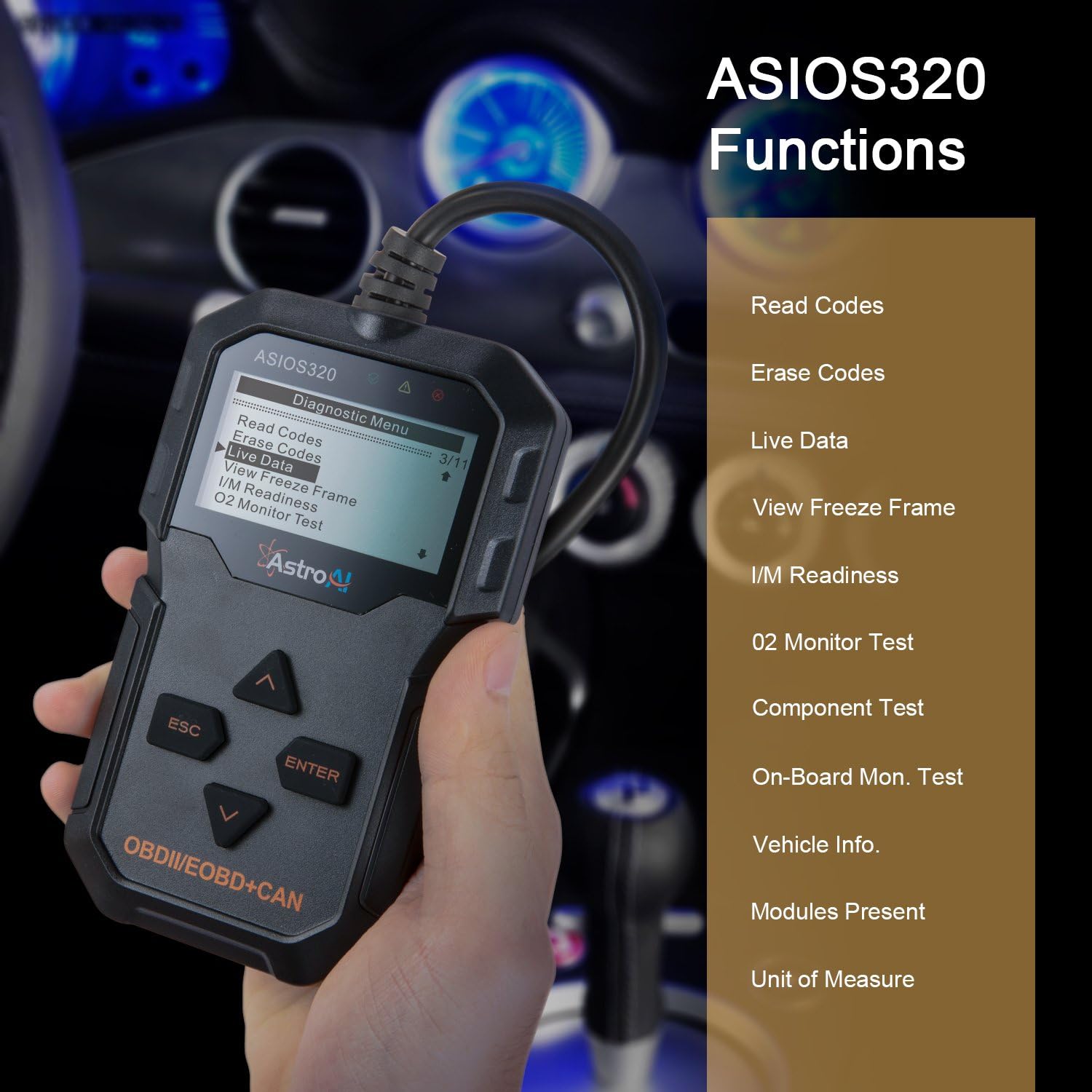 Black OBD2 Scanner Car Diagnostic Tool H406