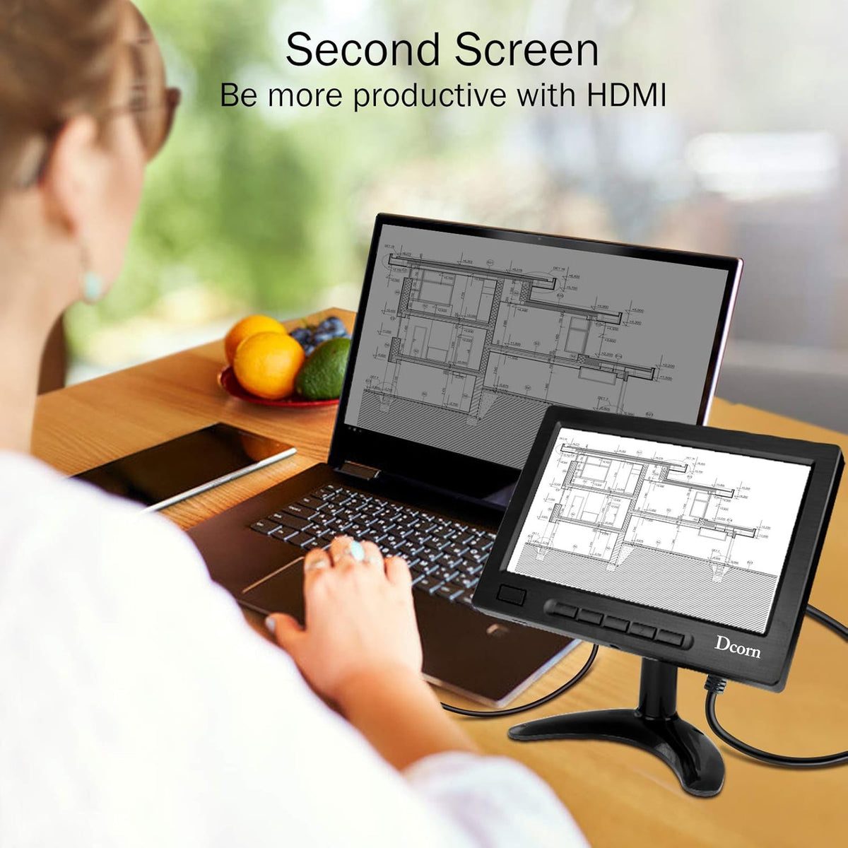 8 Inch IPS Metal Housing HDMI Monitor with Wall Bracket, Pack of 2 V152