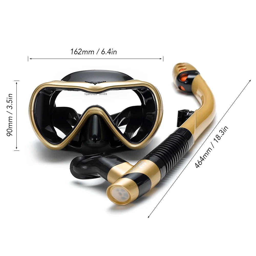 Snorkel Set with Swimming Goggles and Dry Snorkel Tube H2459