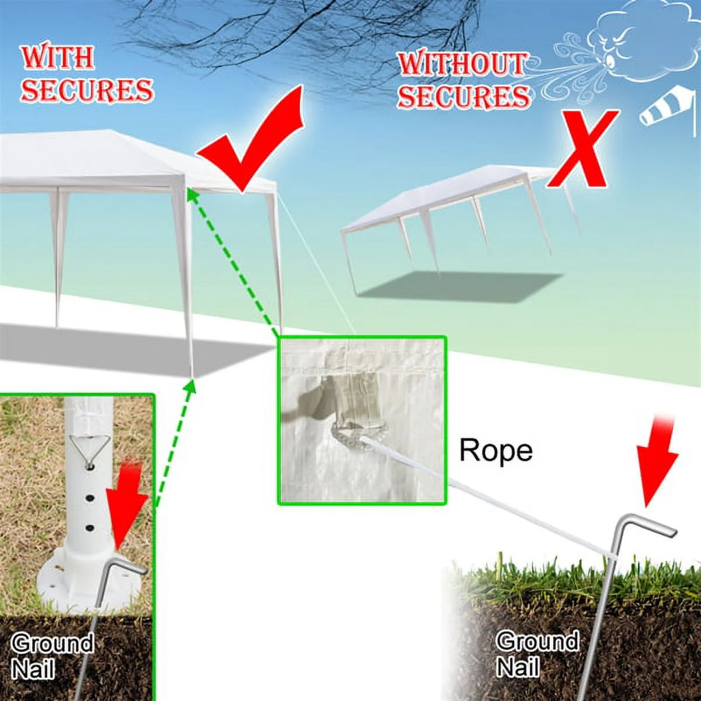 10' x 20' Party Tent Gazebo Canopy with 4 Removable Sidewalls E645