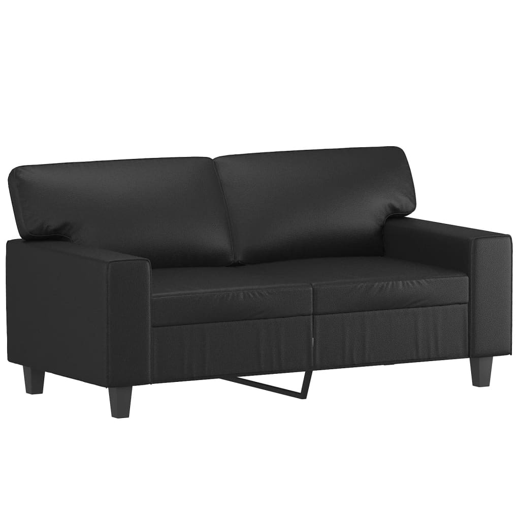 Black 47.2" Faux Leather 2-Seater Sofa R19902