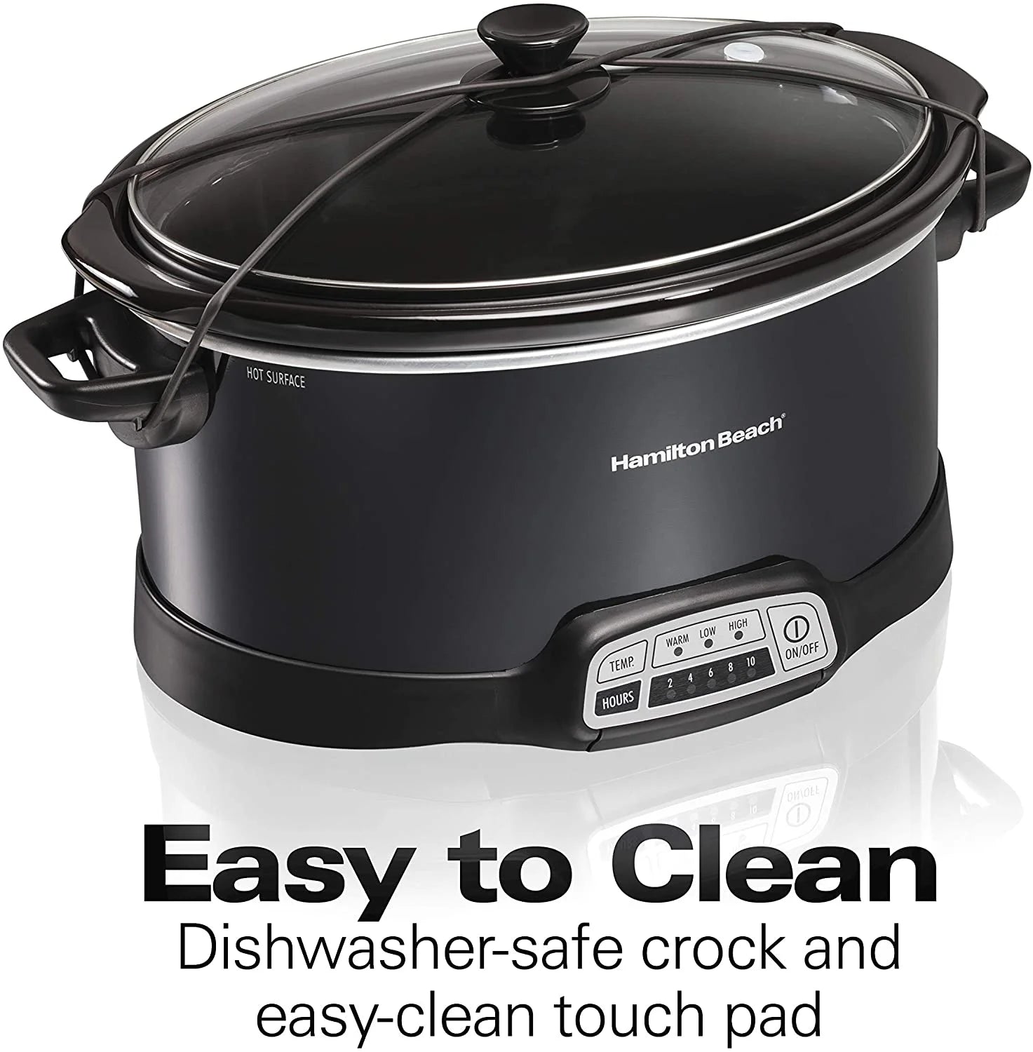 Portable 7-Quart Programmable Slow Cooker with Dishwasher-Safe Crock, Black M940462