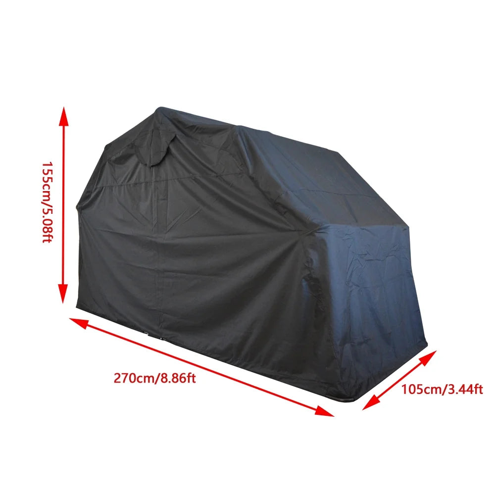 Black Motorcycle Cover Storage Shed A9959