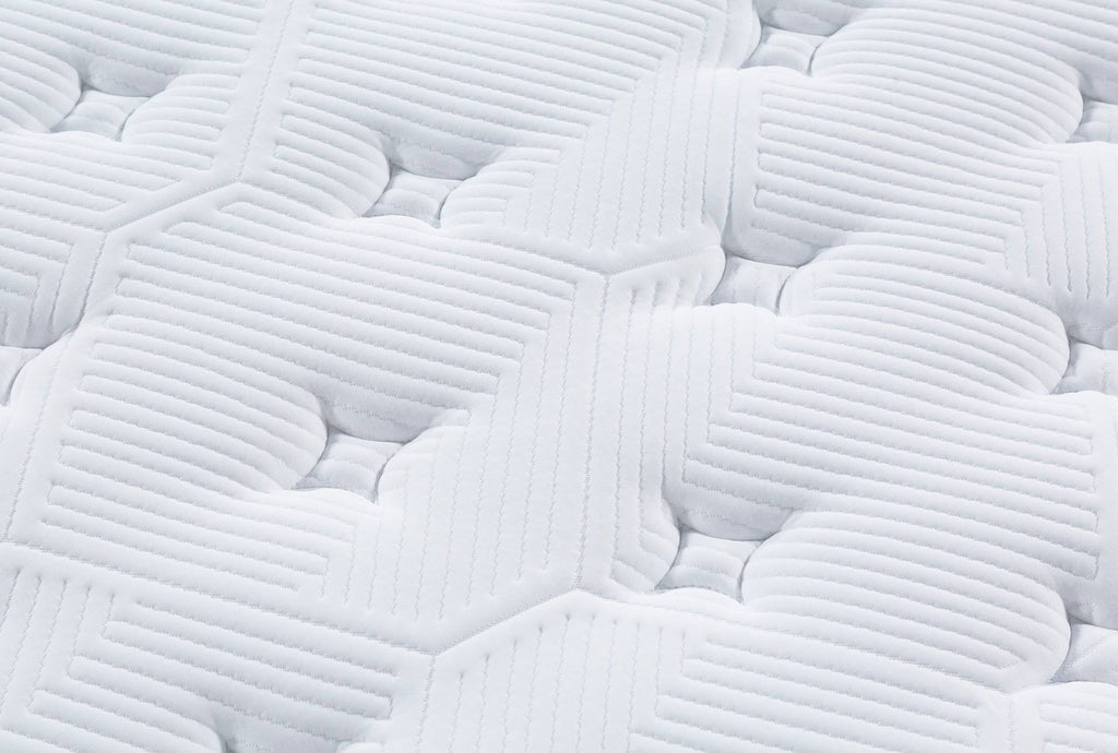 Twin Mattress with Foundation White Fabric Z50157