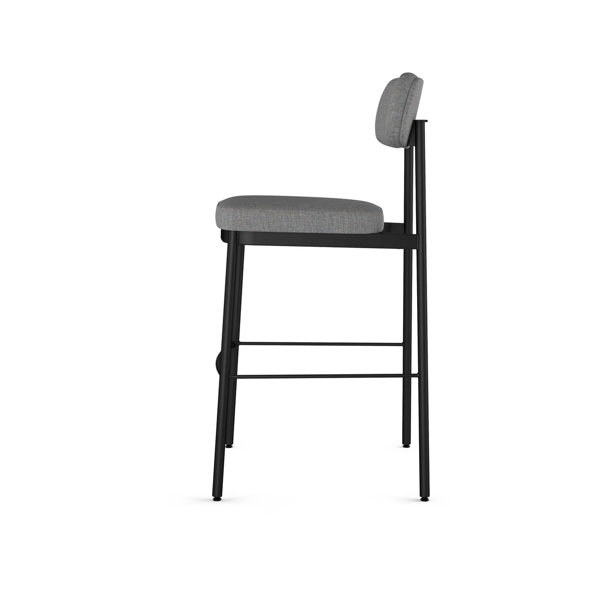 Pale Gray Polyester and Metal Bar Stool K739
