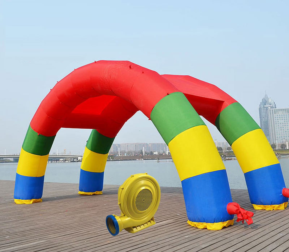 Inflatable Rainbow Twin Arches Wedding Arch Double Stander 26*13ft with Blower U31500