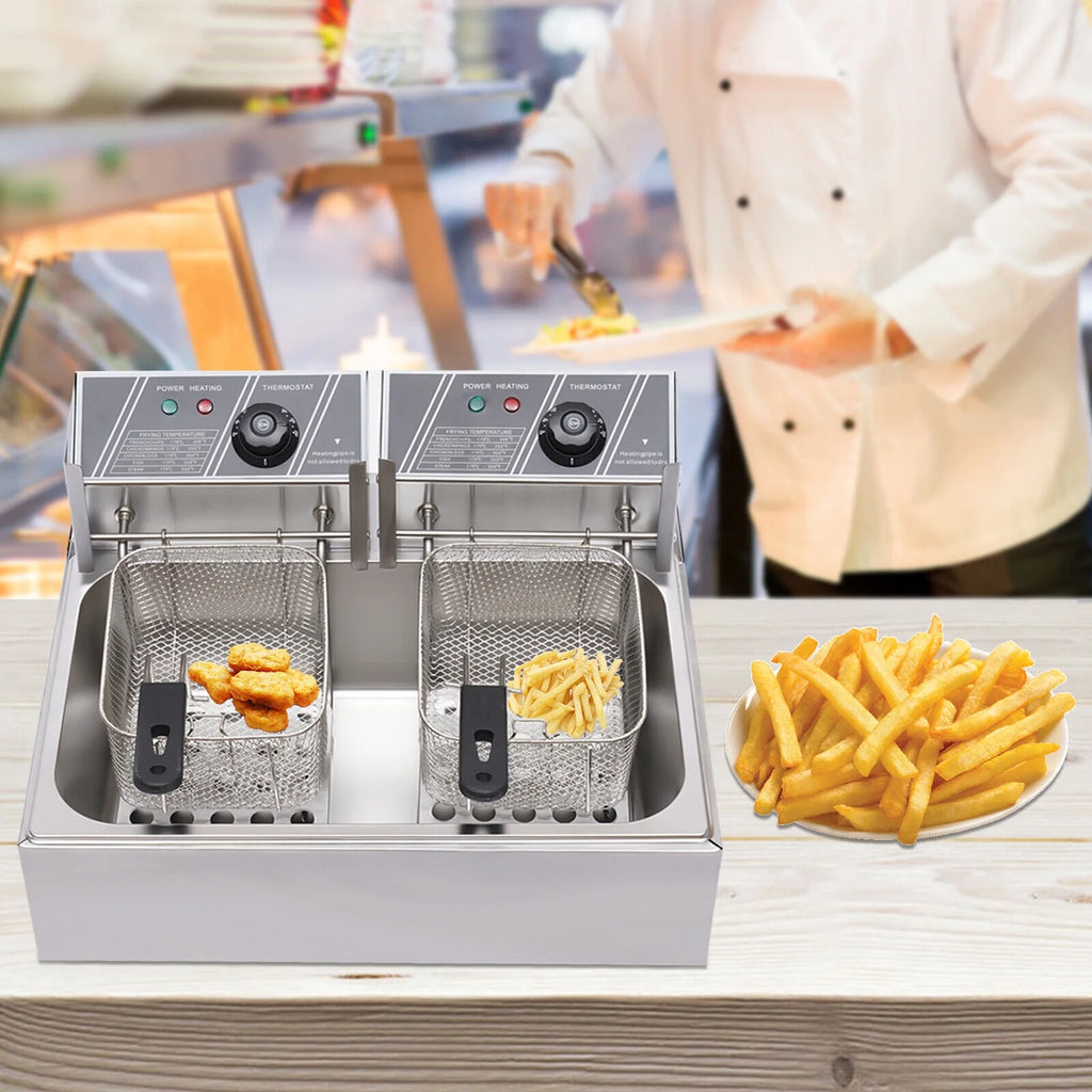 12L 5000W Commercial Electric Countertop Deep Fryer W143