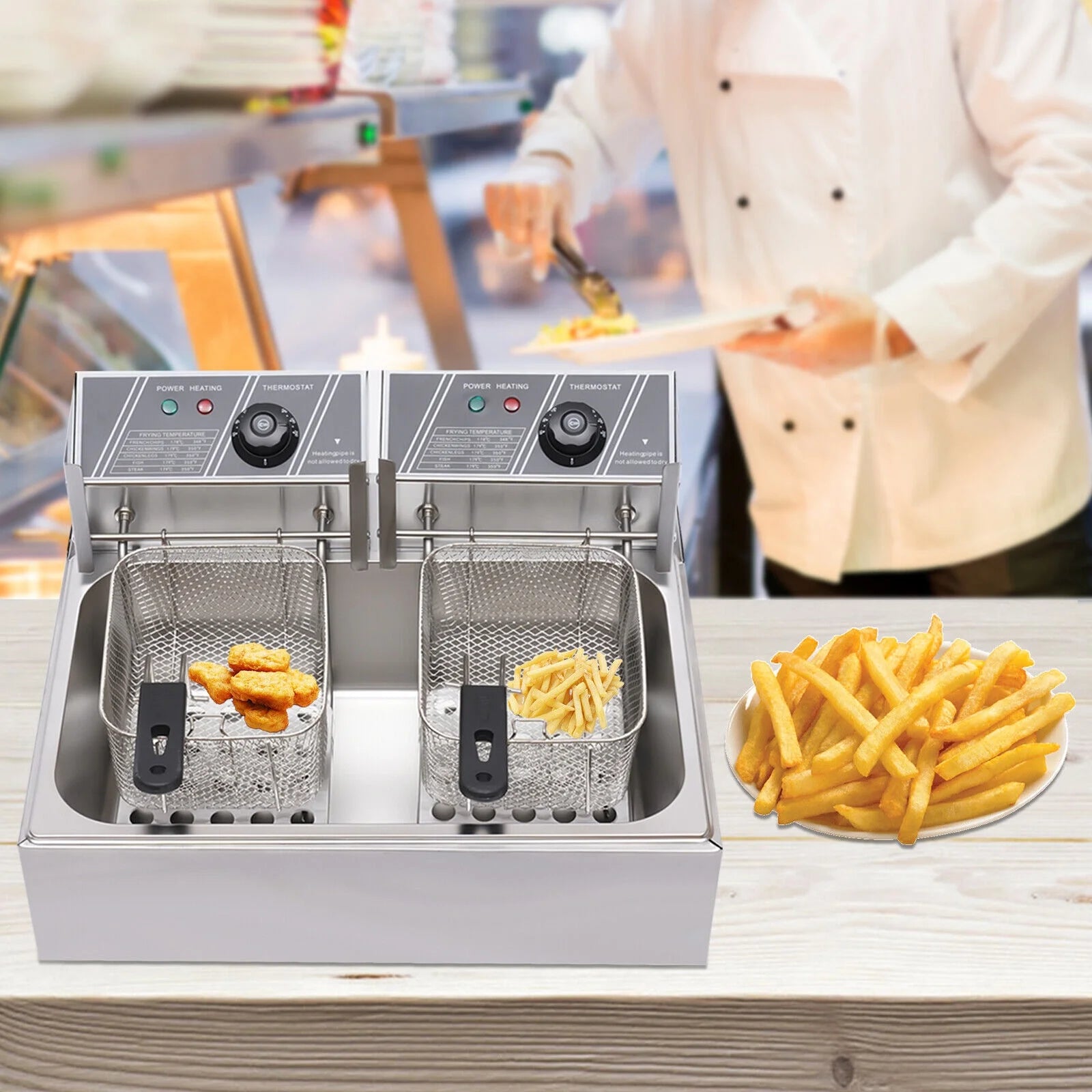 12L 5000W Commercial Electric Countertop Deep Fryer W143
