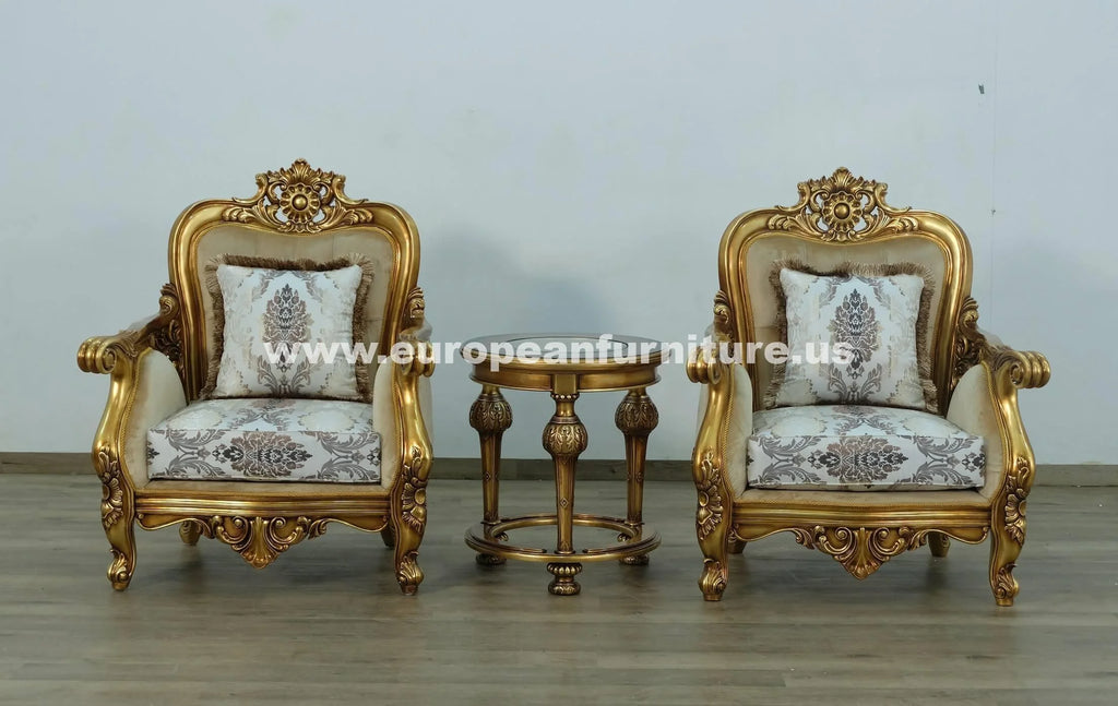 Antique-Bronze Jacquard Fabric Chair Set 2 J33732