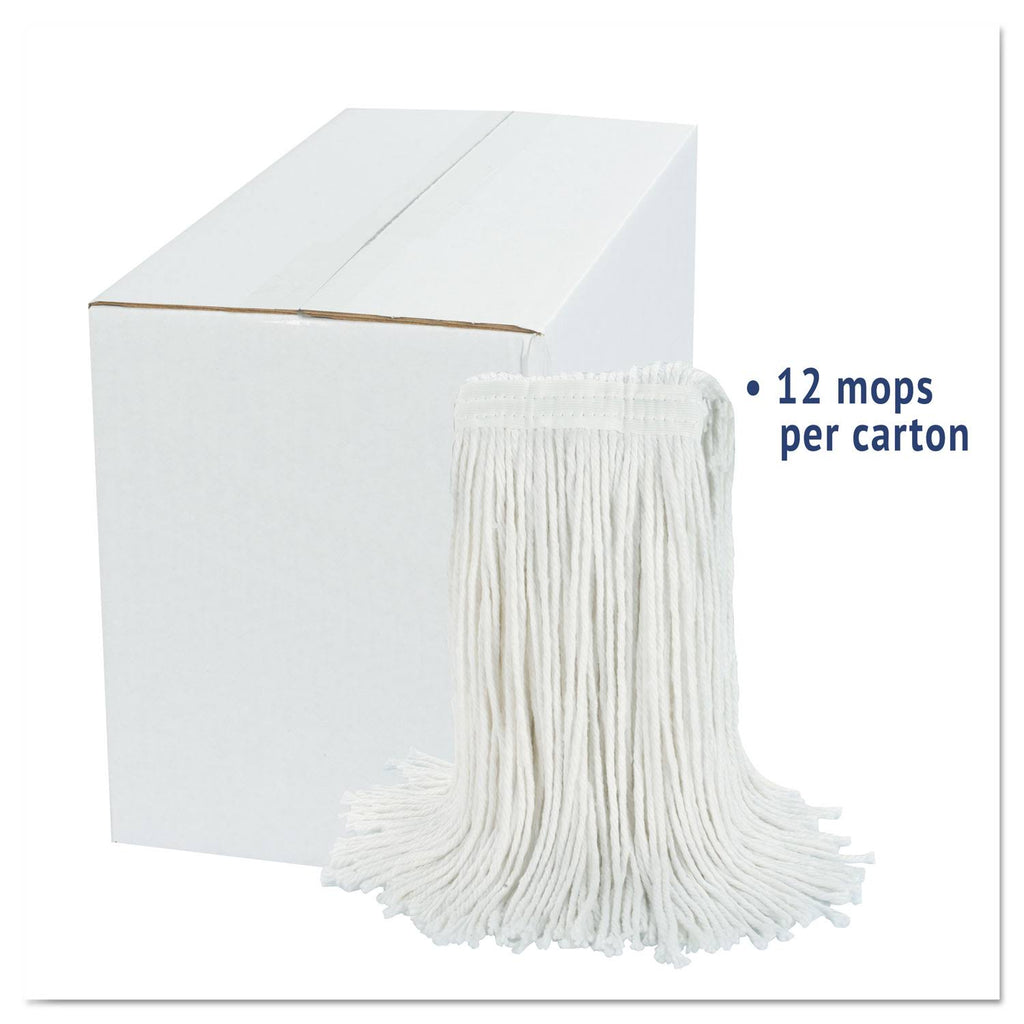 White Rayon Cut-End Wet Mop Head, 12/Carton R3464