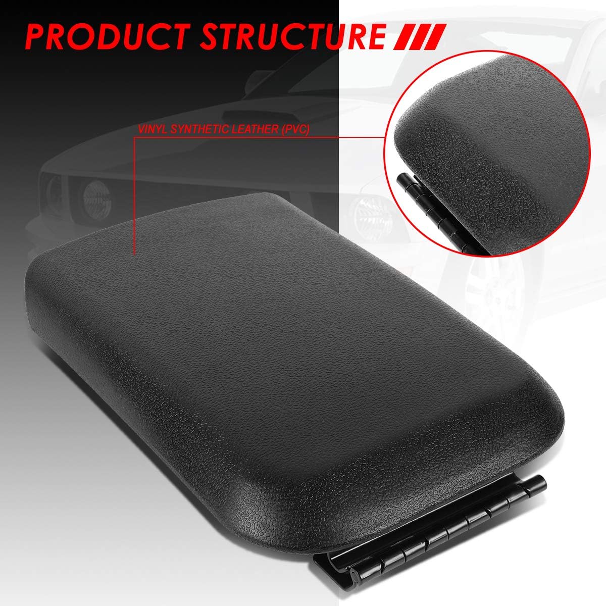 Black Leather Center Console Armrest Lid Latch Clip Catch Replacement Pack of 2 Q397473