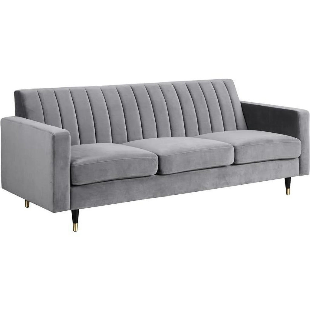 Contemporary Velvet Loveseat and Sofa T58771