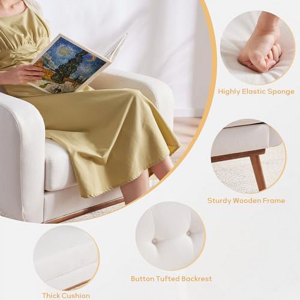 Fabric Accent Chair Button Tufted Upholstered Arm Chair P21155
