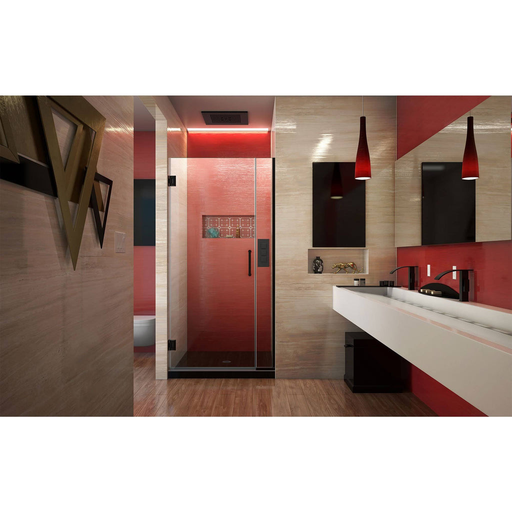 Satin Black Hinged Shower Door W491584