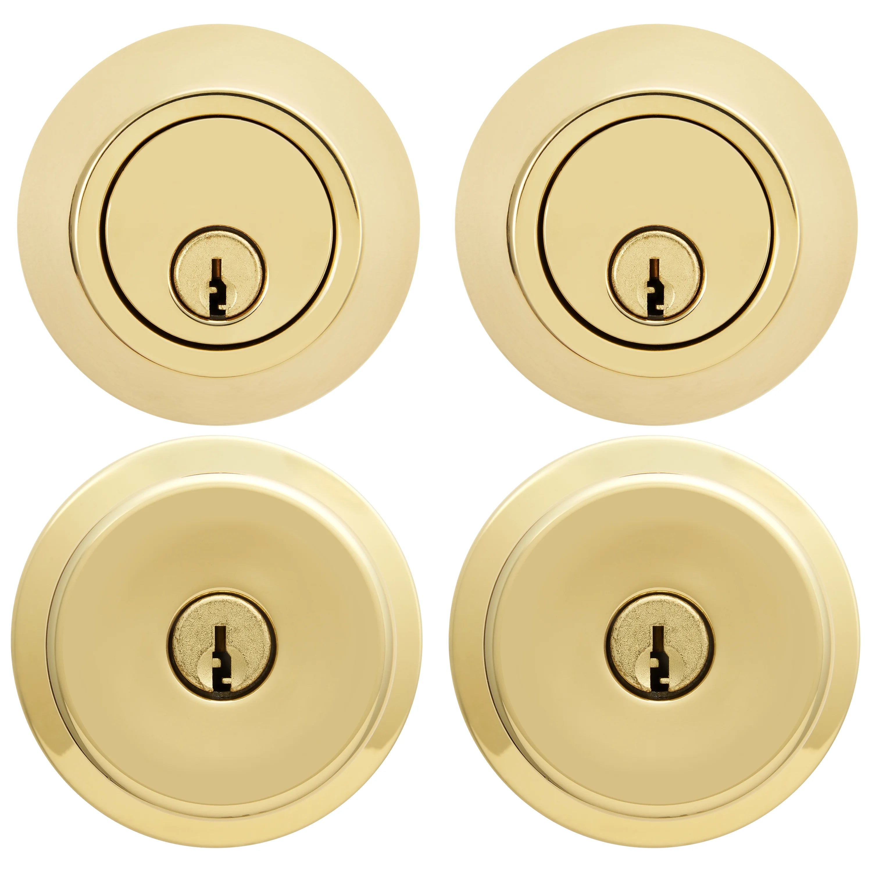 Polished Brass Tulip Doorknob and Deadbolt Combo Twin Pack G291