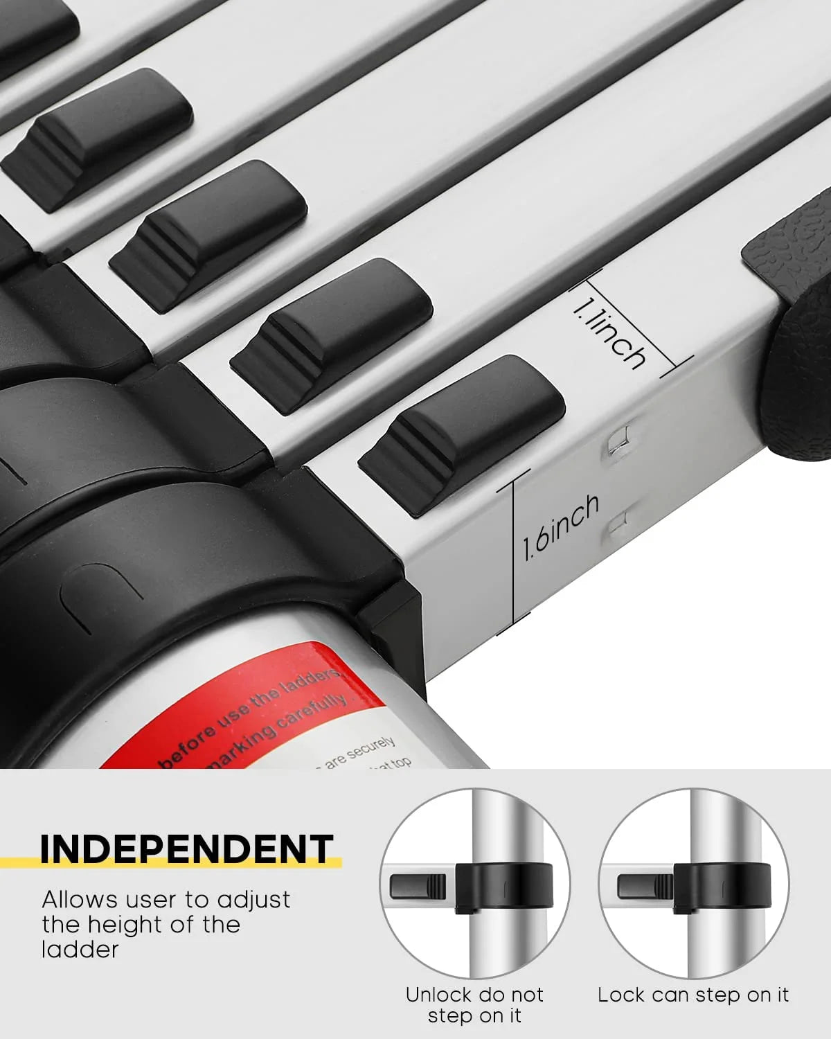 8.5FT Folding Aluminum Alloy Extension Ladder Y93779