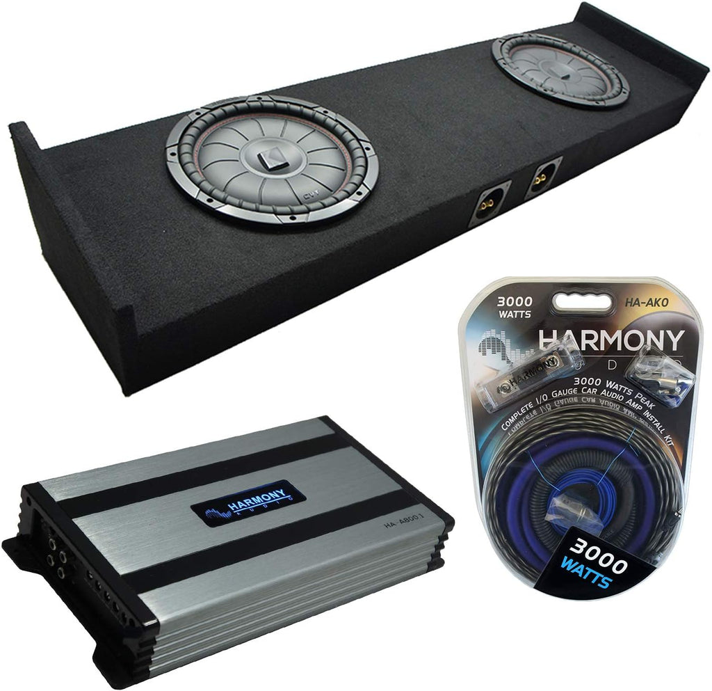 Kicker CVT12 Subwoofer with Amplifier and Dual 12" Sub Box Enclosure B412