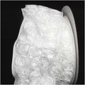 White Bunch of Roses Wired Craft Ribbon 10 Yards F6162