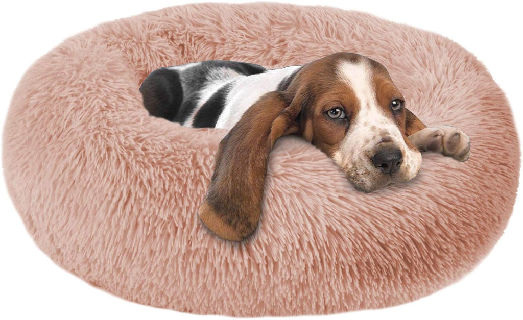 Calming Dog Bed Faux Fur Donut Cuddler Washable Pack of 2 A828