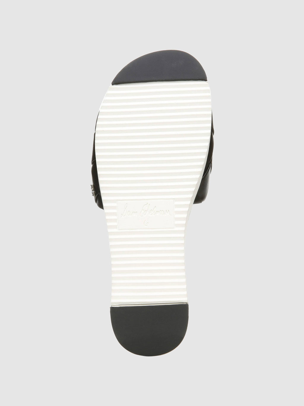 Black Woven Leather Slide V60171