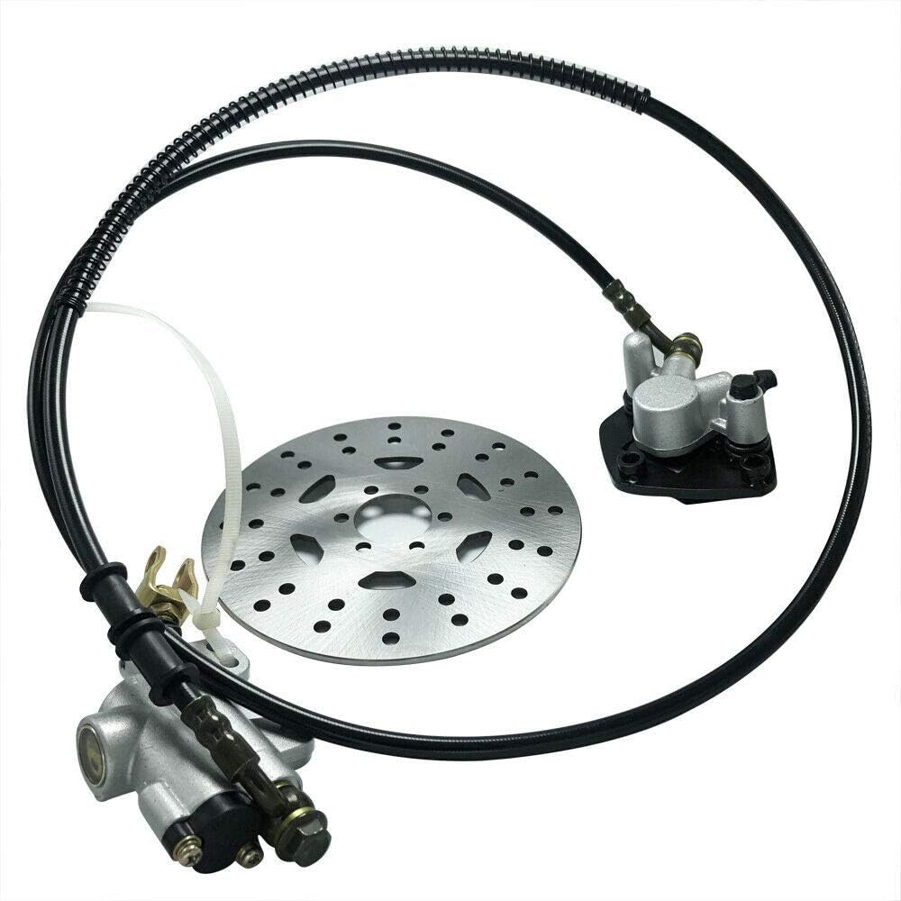 Rear Hydraulic Brake Caliper Assembly with Disc Rotor Kit for Go-kart ATVs 4 Wheeler J4838