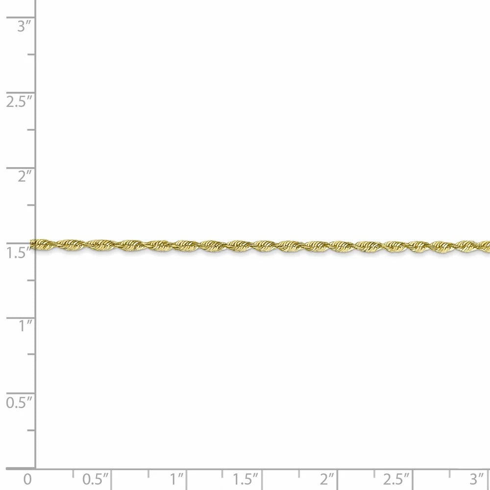10kt Yellow Gold 1.8mm Diamond-Cut Lightweight Rope Chain 16 inch F476