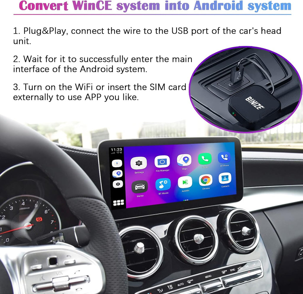 Wireless CarPlay Android AUTO Multimedia Video Box 4G Cellular, 4GB+64GB, 8 Core, Android 9.0 System, Built-in Navigation, Support SIM & TF Card Bluetooth, OEM Wired CarPlay Q397914