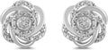 925 Sterling Silver 1.00Ct Round Cut White Diamond Push Back Stud Earring W850