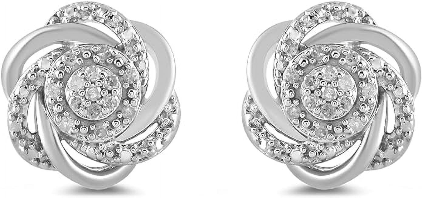 925 Sterling Silver 1.00Ct Round Cut White Diamond Push Back Stud Earring W850