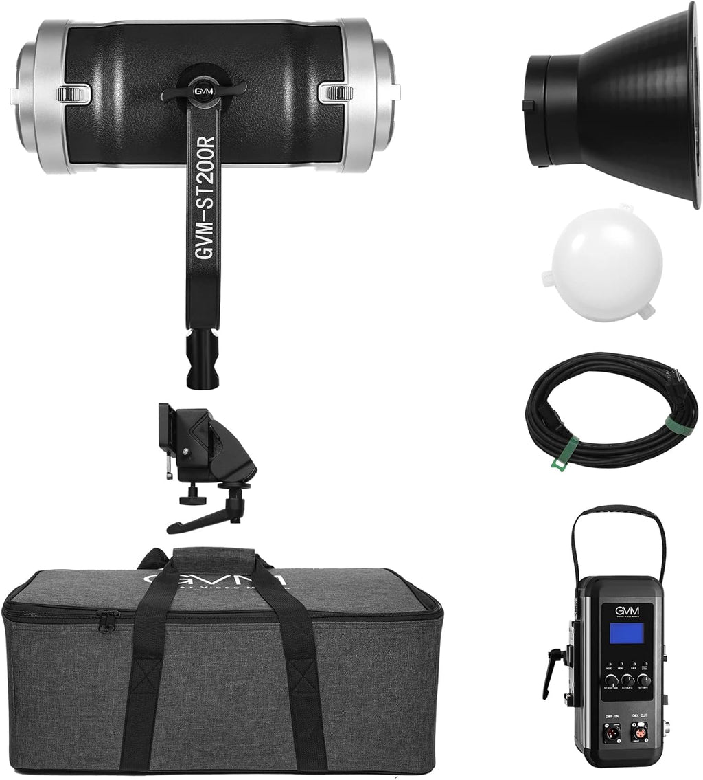 Dual Head Video Light 200W Bi-Color Continuous Lighting with Bowens, V-Mount, DMX, RGB, CRI97, 2700-7500K F1307