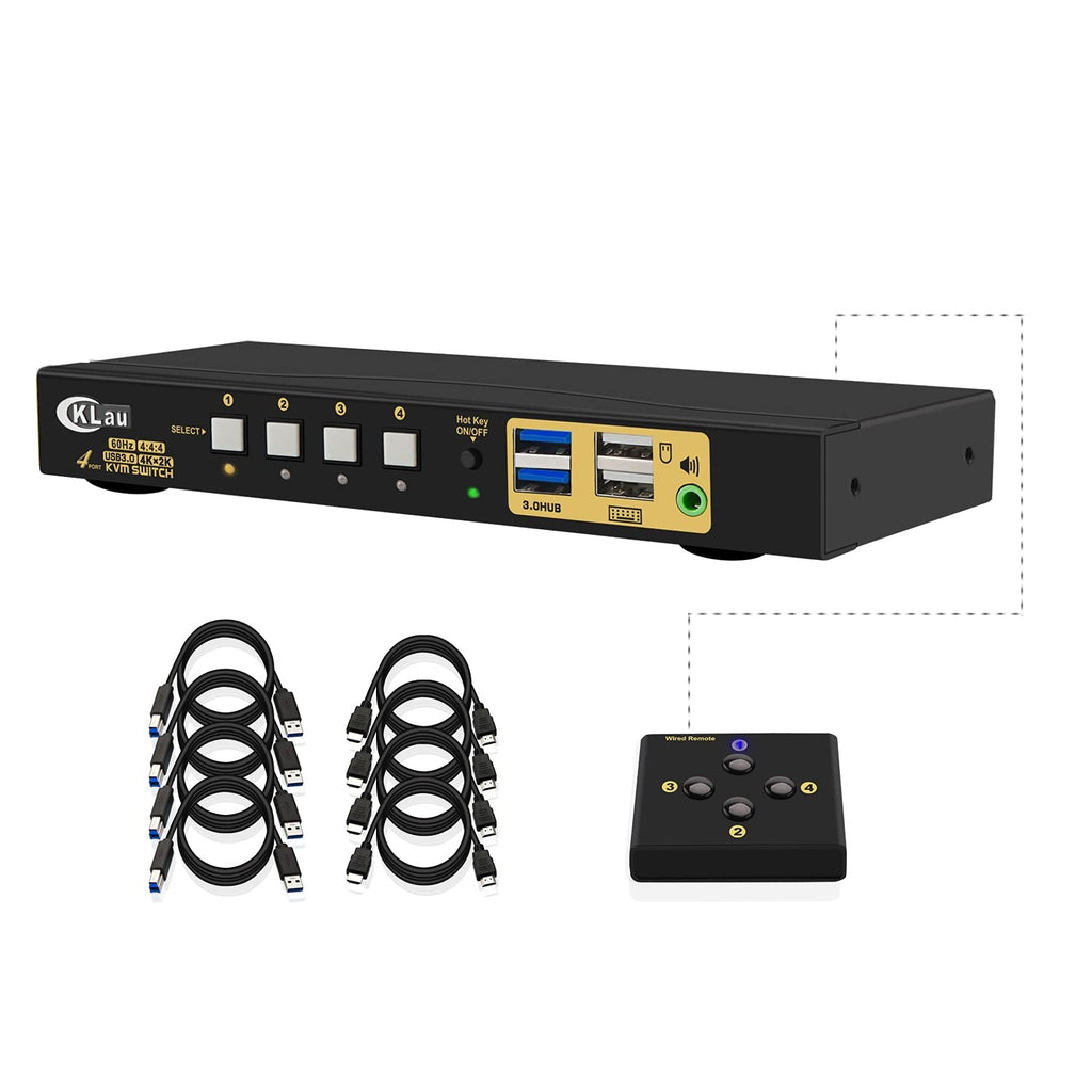 4 Port HDMI 2.0 USB 3.0 KVM Switch with Cables H325