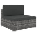 Gray Poly Rattan Sectional Middle Seat with Cushions D478853