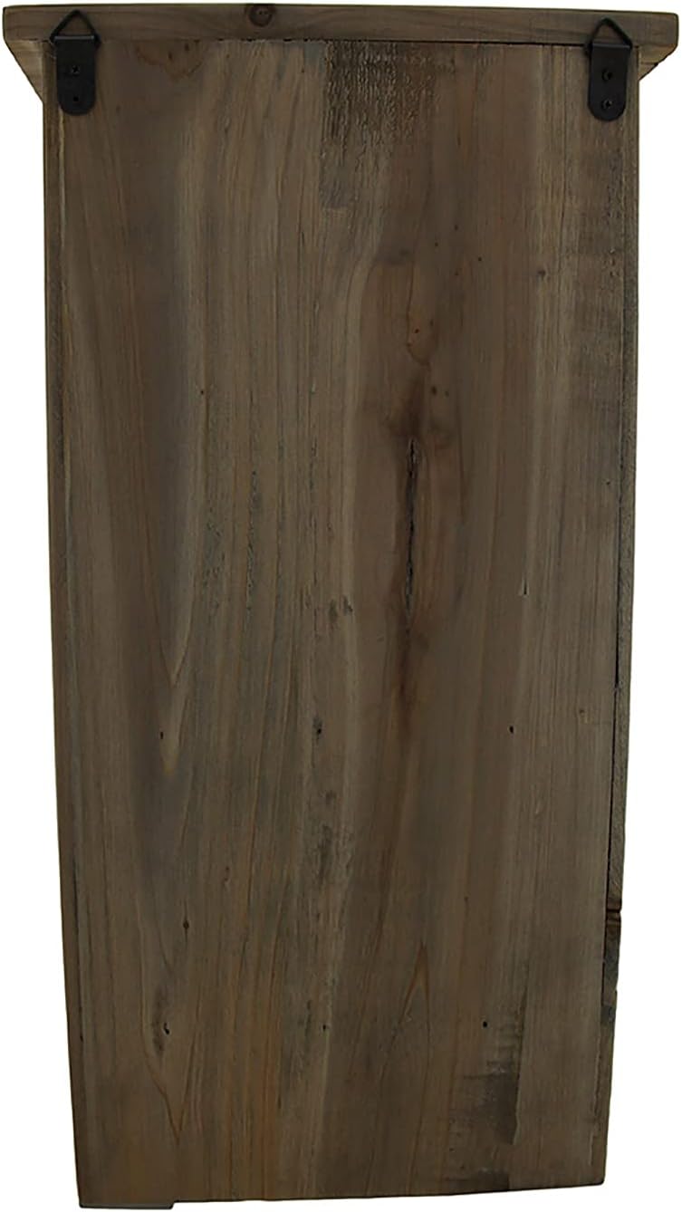 Rustic Reclaimed Wood Wall Cabinet with Shelf and Hooks, 20 in. Pack of 2 K8371