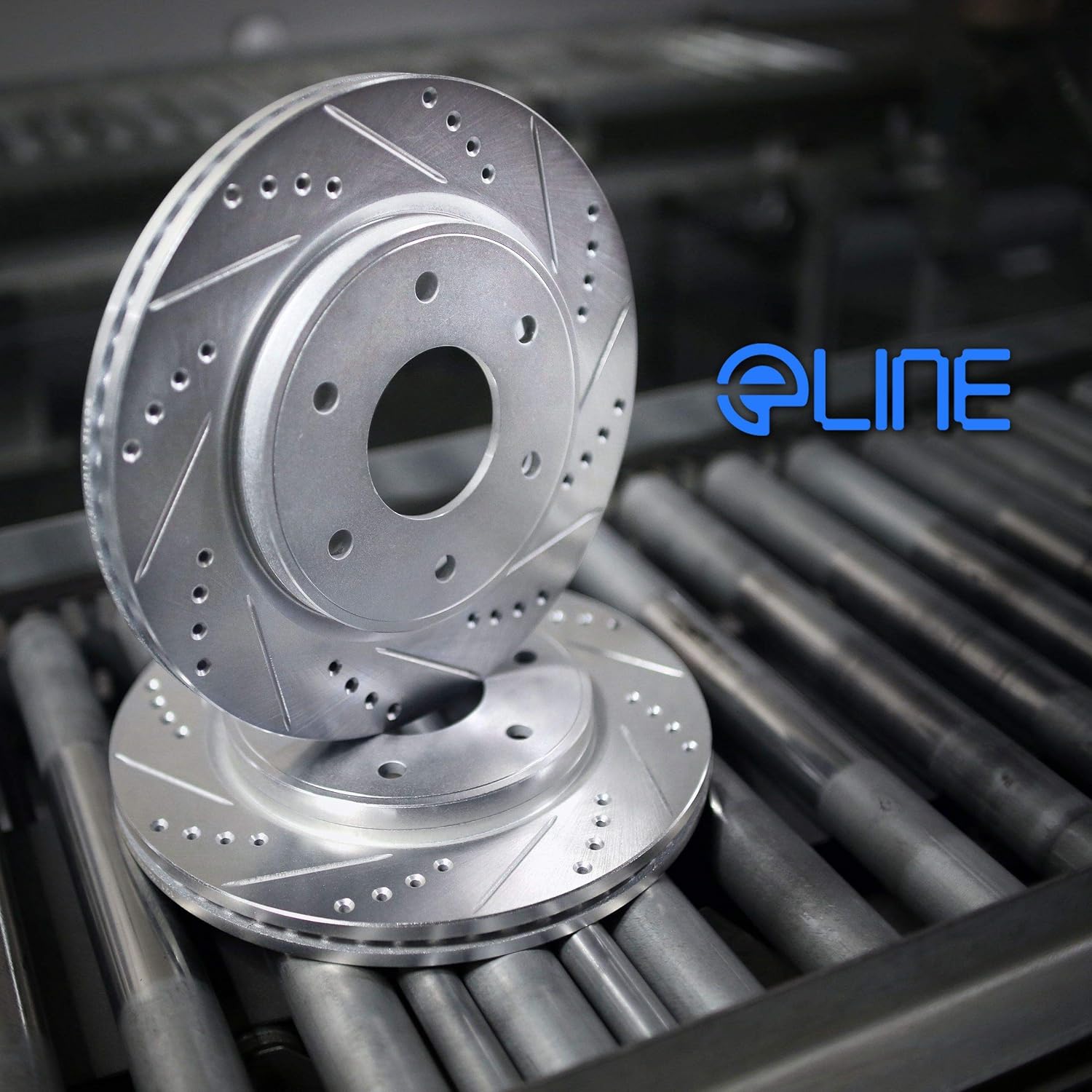 Drilled and Slotted Brake Rotors with Semi-Metallic Brake Pads Q56899