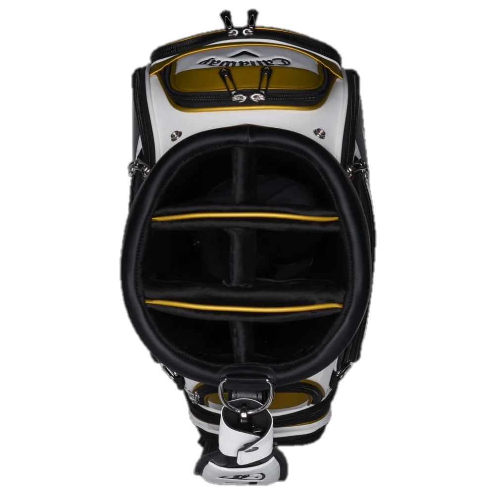 White/Black/Gold Tour Staff Golf Bag P58631