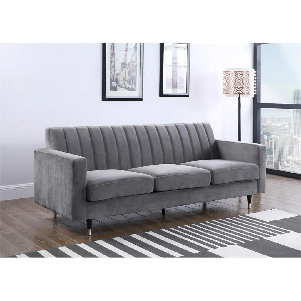 Contemporary Velvet Loveseat and Sofa T58771