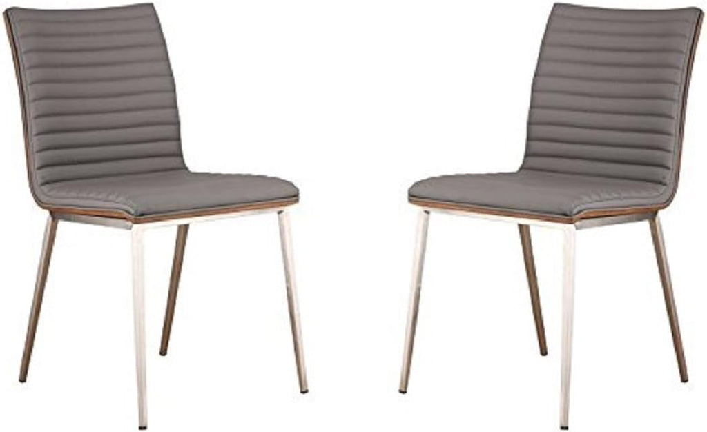 Gray Brushed Stainless Steel Dining Chair C683