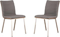 Gray Brushed Stainless Steel Dining Chair C683