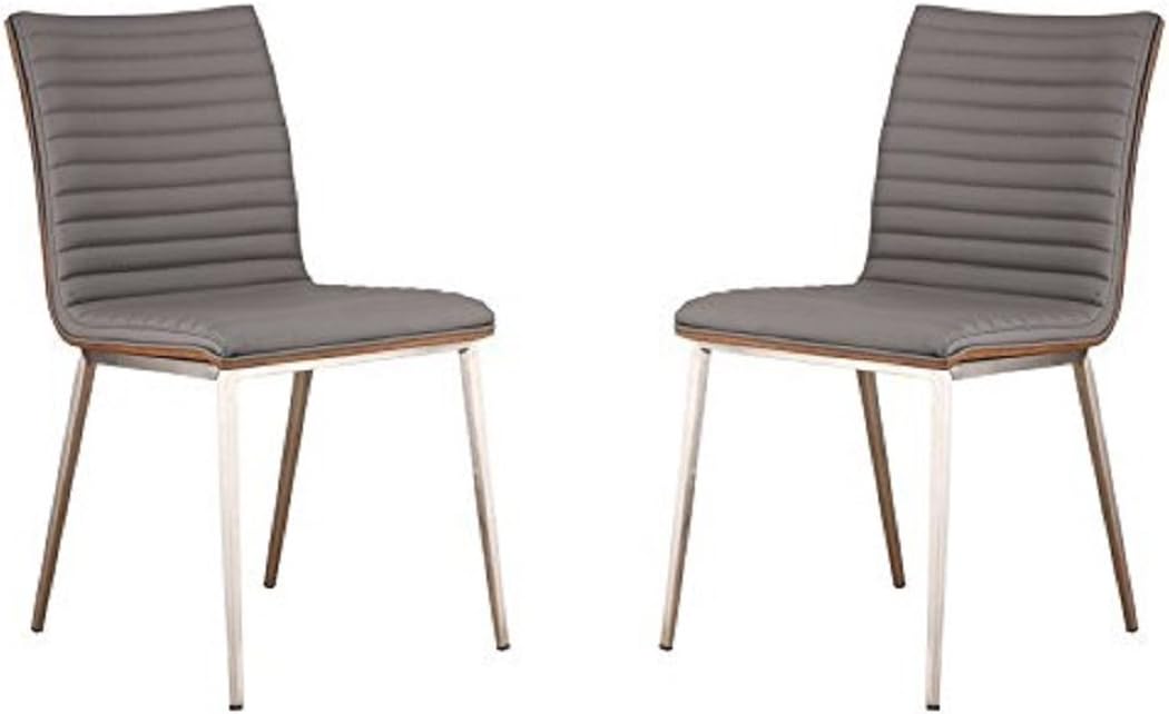 Gray Brushed Stainless Steel Dining Chair C683