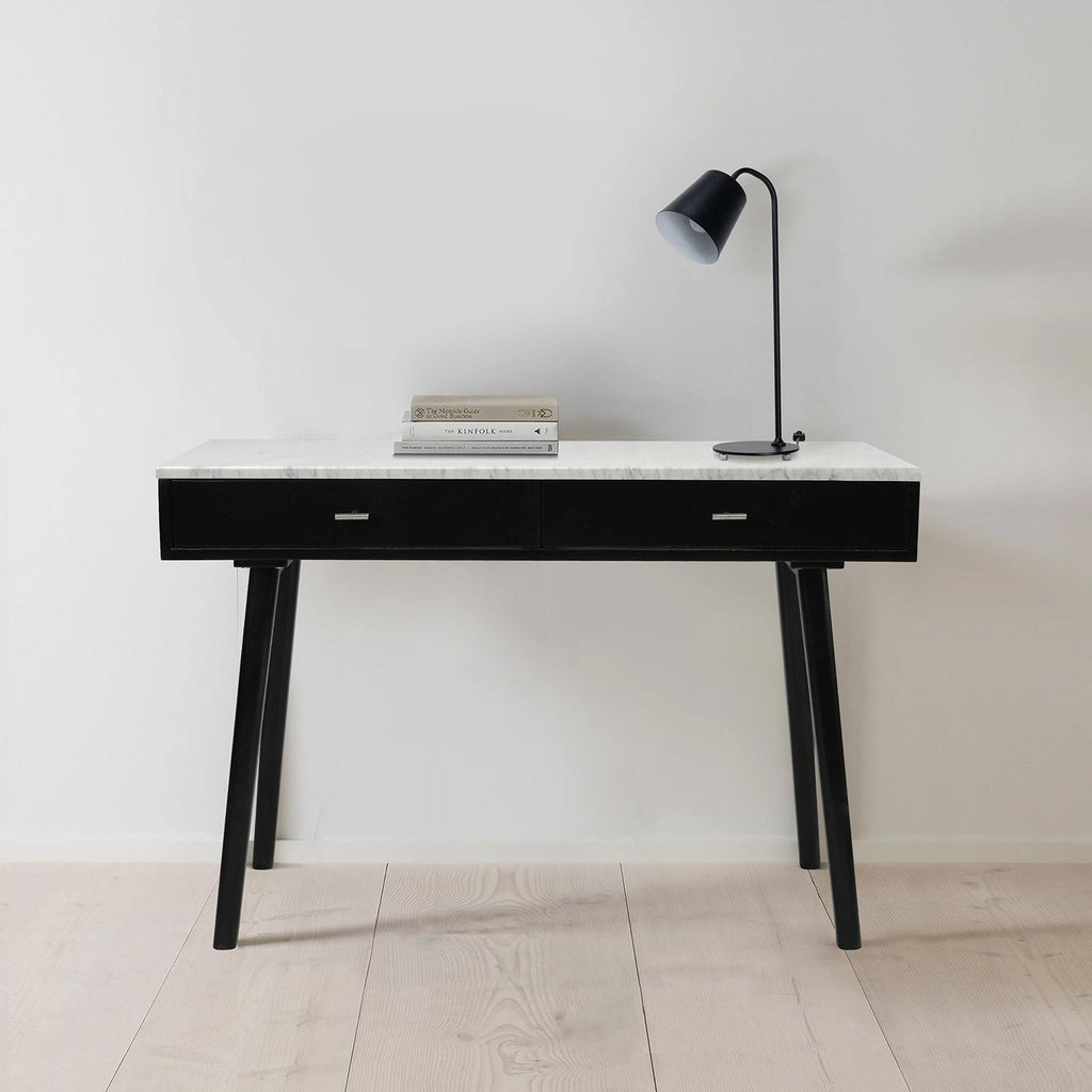 Black Marble White Writing Desk V277