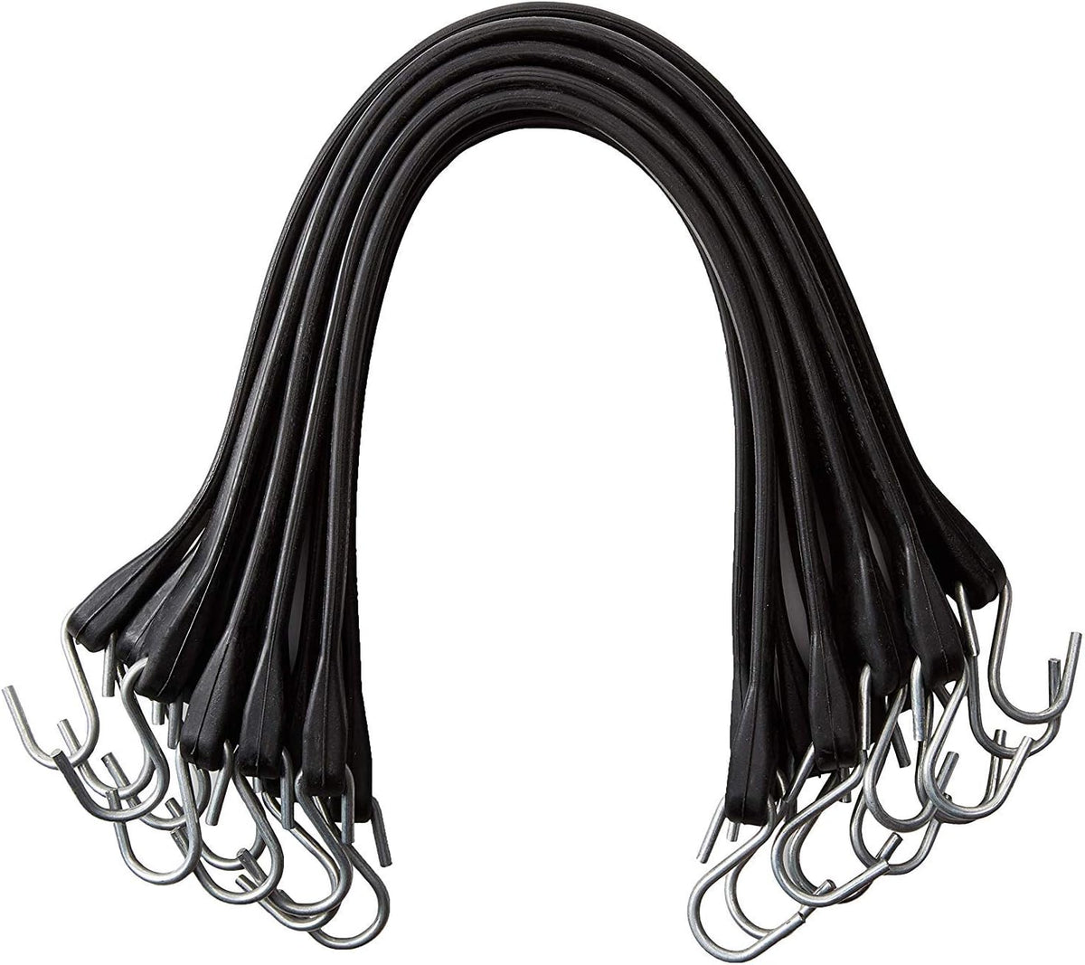 Pack of 50 41 inch Rubber Bungee Cords with Metal S Hooks R551