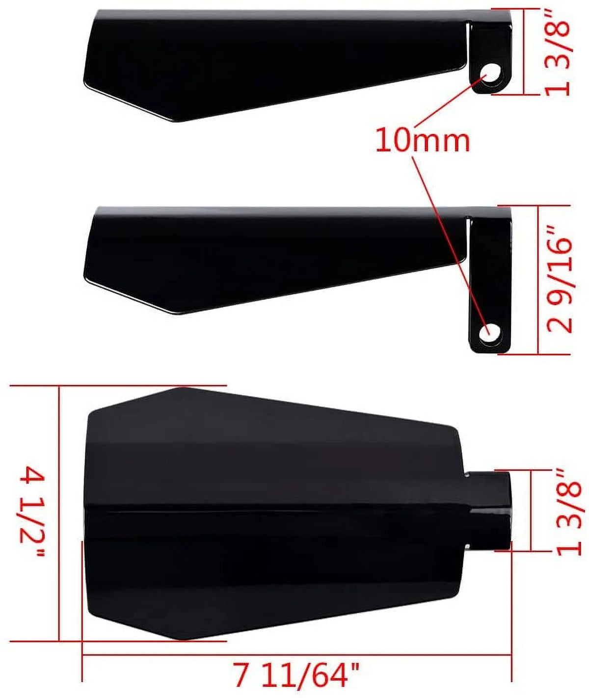 Black Stainless Steel Coffin Cut Hand Guards E32327