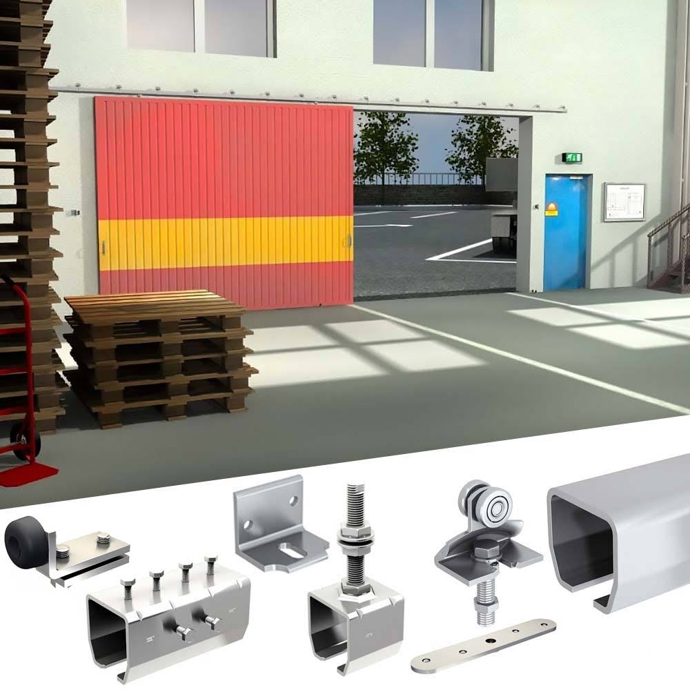Sliding Door Hardware Kit, 76-Inch Galvanized Steel Track Z55077