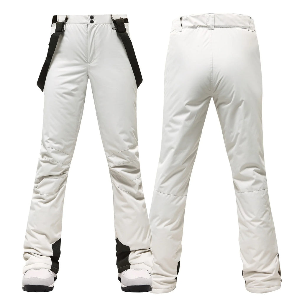 White Waterproof Insulated Snow Bib Trousers O42364