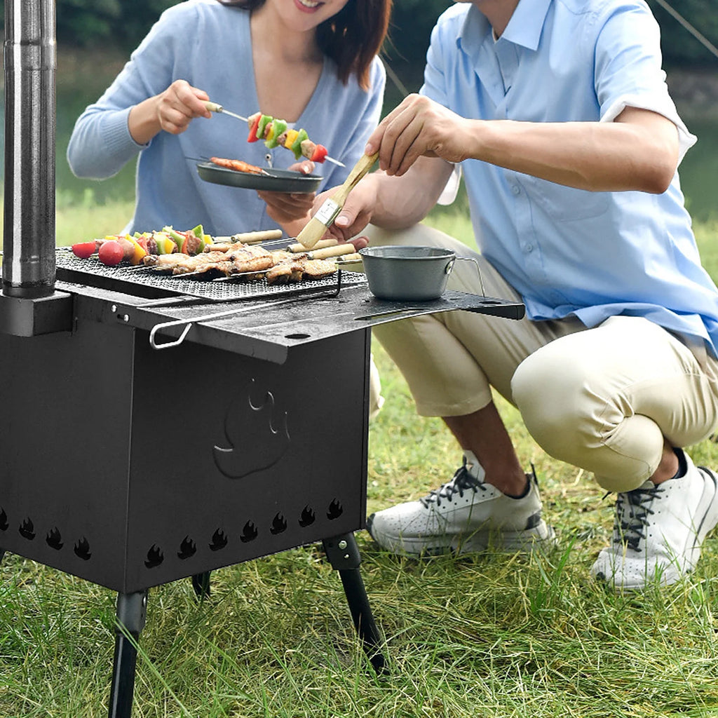 Portable Wood Burning Camp Tent with Chimney E34401