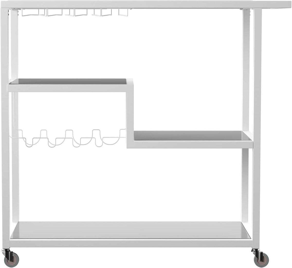 White Bar Cart with Wheels Q8528