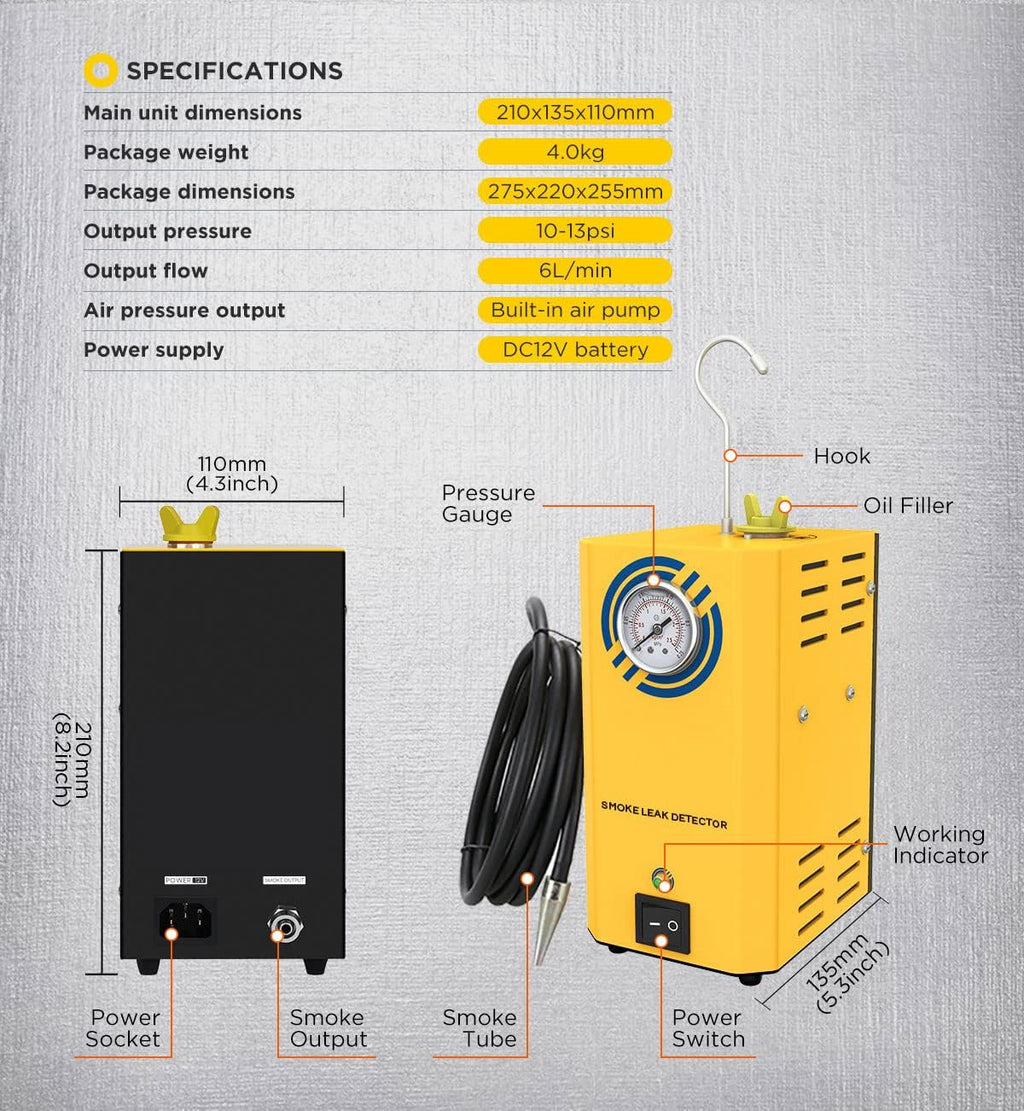 12V Smoke Leak Locator Tester E321395