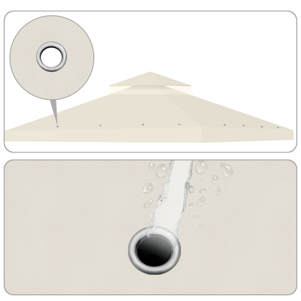 10 x 10 Feet Gazebo Canopy Top Replacement Cover with Plain Edge Polyester Y9739