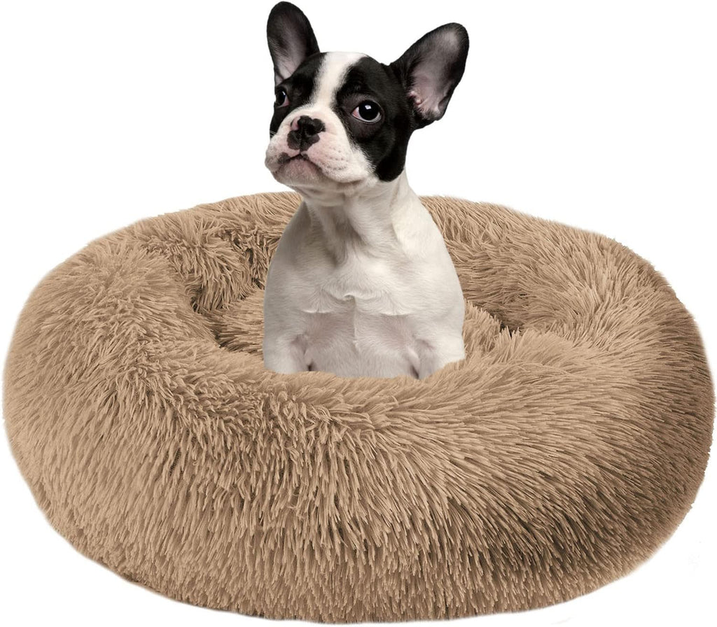 Calming Dog Bed Faux Fur Donut Cuddler Washable Pack of 2 A828